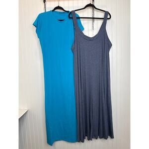 Boohoo T-Shirt Maxi Dress & Bloomchic Fray Relaxed Flared Jumpsuit Bundle Sz 18